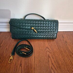 Dark Green East West Envelope Clutch